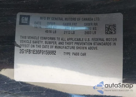 2015 Chevrolet Camaro 2Ls from USA, damaged, VIN 2G1FB1E36F9159982